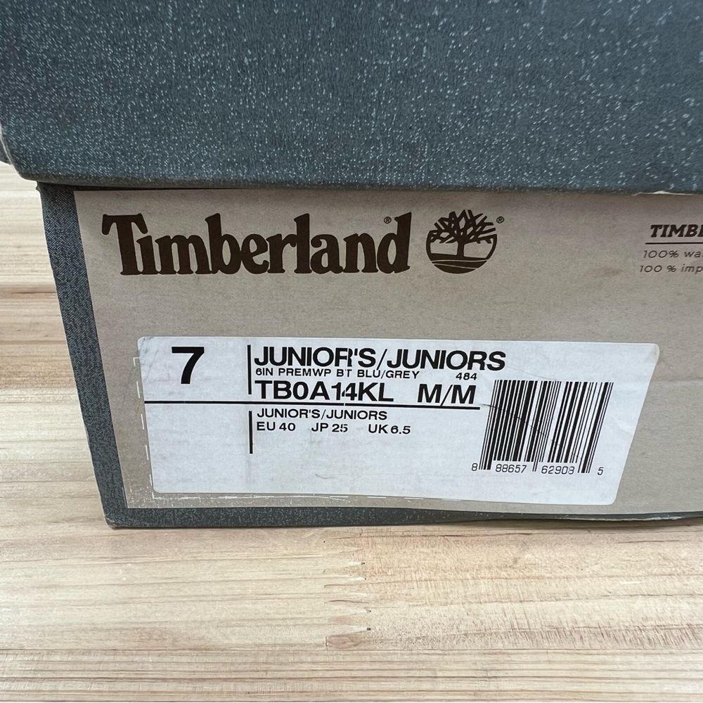 Timberland Premium 6 in waterproof boots men’s/youth 7 women's 8.5 blue grey - Picture 15 of 15